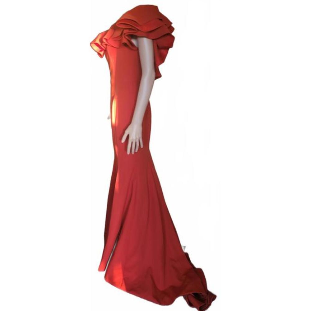Women's Elegant One-Shoulder Ruffled Formal Wedding Evening Party Dress Size 4